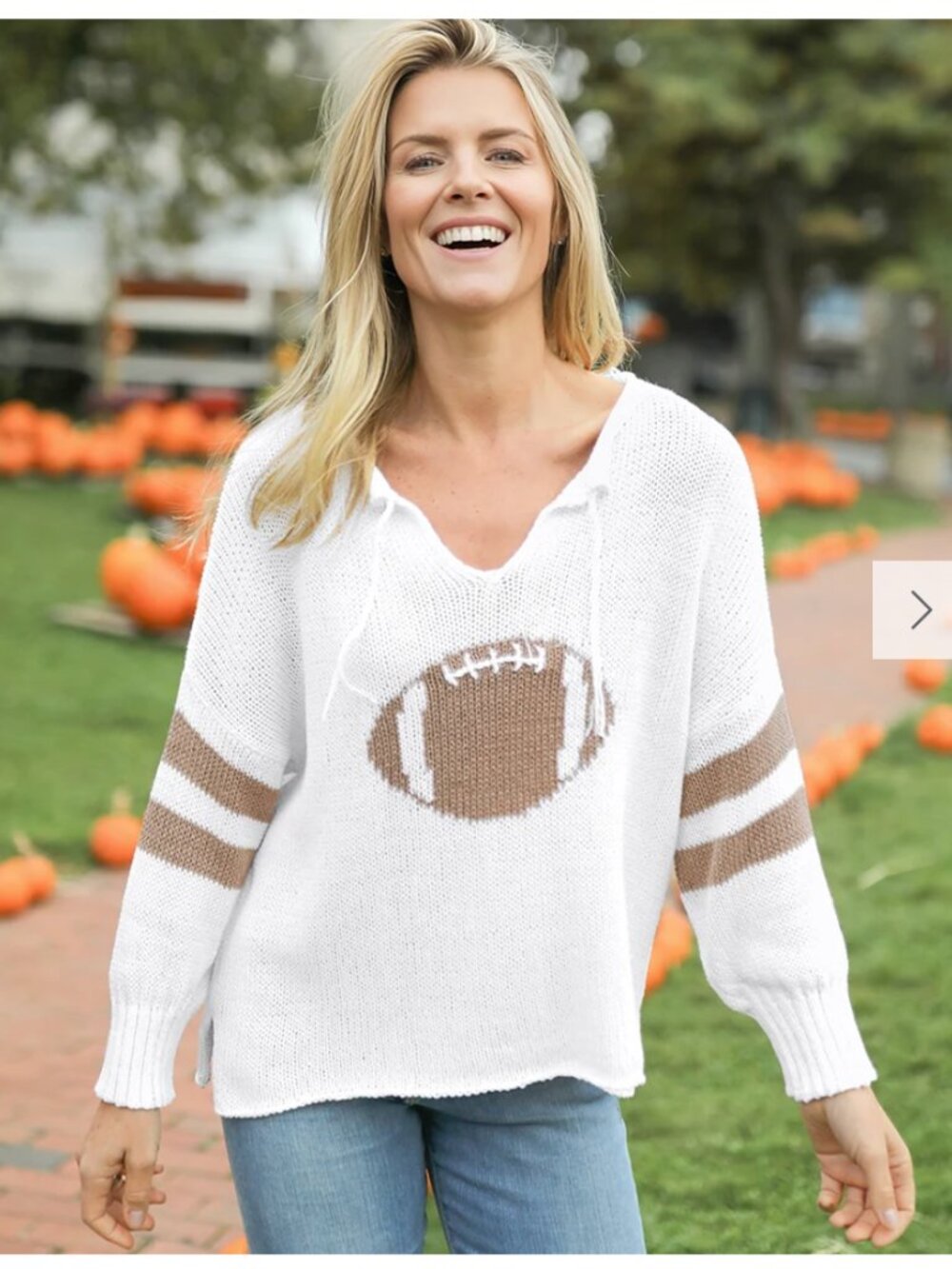 Wooden Ships Jesse Top Football Sweater Size M/L